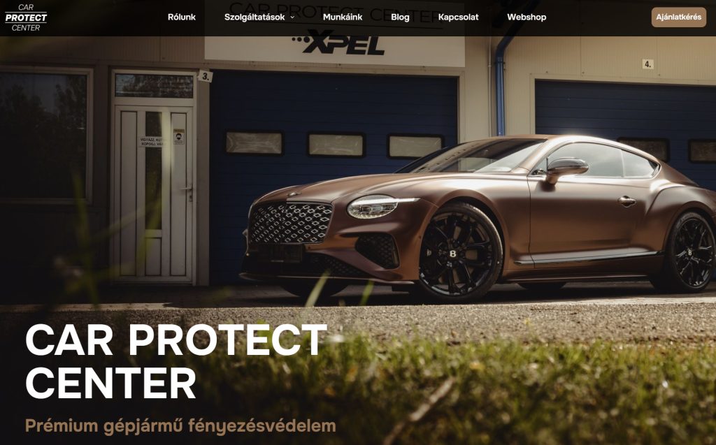 Weboldal készítés referencia: Car Protect Center